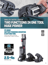 Load image into Gallery viewer, Zupper 300C Crimping and Cutting Tool Kit P-300C Battery Powered 2.5Ah