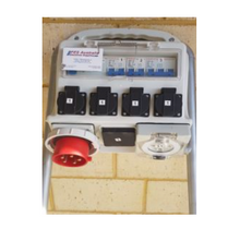 Load image into Gallery viewer, Temporary Satellite Power Box Three Phase on Stand (Red)